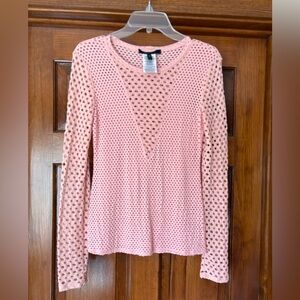 BCBG Maxazria Pink Textured Women's Top